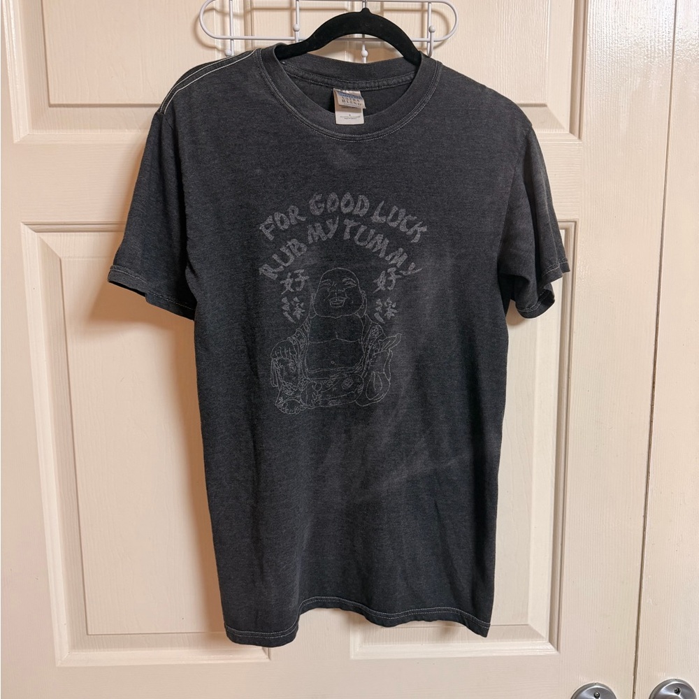 VTG Y2K Buddha Humor Unique Distressed Tee Boho Indie
